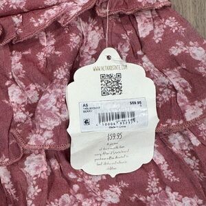 Altar'd State Berry Floral Tiered Skirt